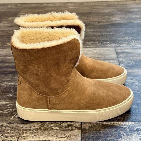 UGG Boots Womens Size 8 Brown Neumel Platform Shearling Lined Suede Winter Shoes - Picture 5 of 14